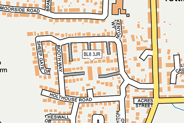 BL8 3JR map - OS OpenMap – Local (Ordnance Survey)