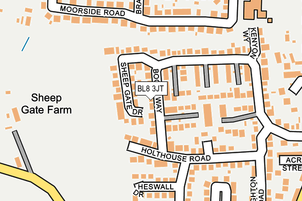 BL8 3JT map - OS OpenMap – Local (Ordnance Survey)