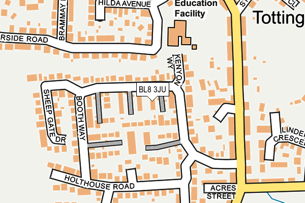 BL8 3JU map - OS OpenMap – Local (Ordnance Survey)