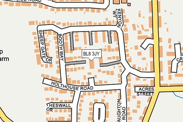 BL8 3JY map - OS OpenMap – Local (Ordnance Survey)