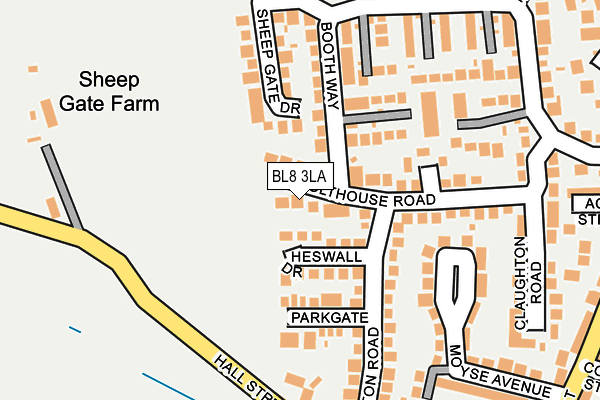 BL8 3LA map - OS OpenMap – Local (Ordnance Survey)