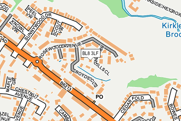BL8 3LF map - OS OpenMap – Local (Ordnance Survey)