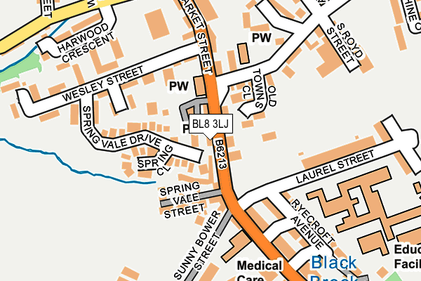 BL8 3LJ map - OS OpenMap – Local (Ordnance Survey)