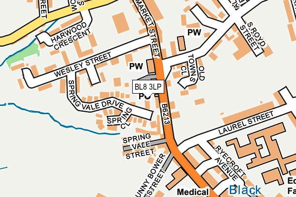 BL8 3LP map - OS OpenMap – Local (Ordnance Survey)