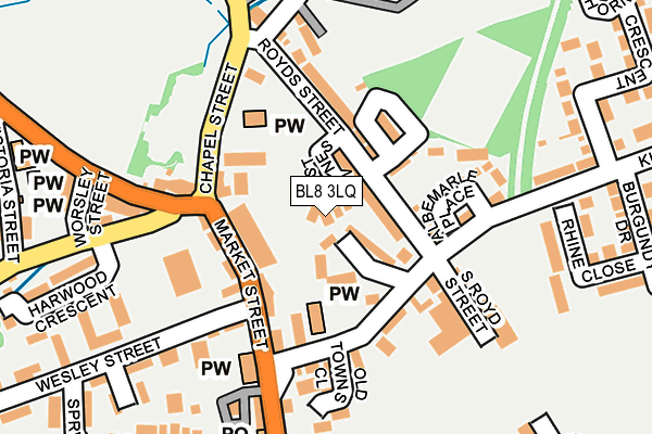 BL8 3LQ map - OS OpenMap – Local (Ordnance Survey)