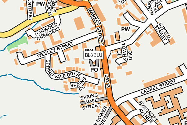 BL8 3LU map - OS OpenMap – Local (Ordnance Survey)