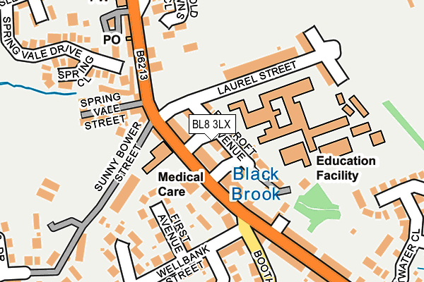 BL8 3LX map - OS OpenMap – Local (Ordnance Survey)