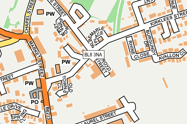 BL8 3NA map - OS OpenMap – Local (Ordnance Survey)