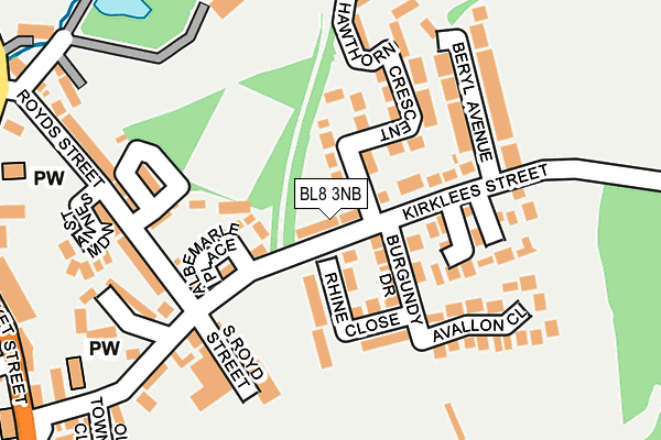 BL8 3NB map - OS OpenMap – Local (Ordnance Survey)
