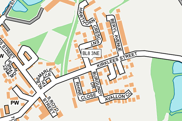 BL8 3NE map - OS OpenMap – Local (Ordnance Survey)