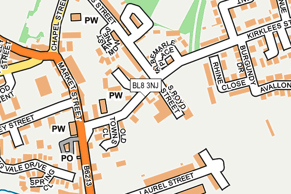 BL8 3NJ map - OS OpenMap – Local (Ordnance Survey)