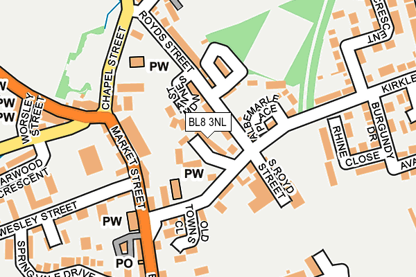 BL8 3NL map - OS OpenMap – Local (Ordnance Survey)