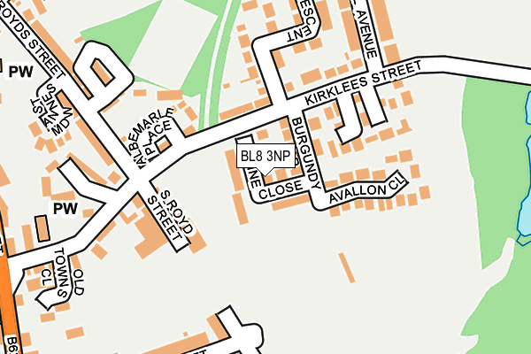 BL8 3NP map - OS OpenMap – Local (Ordnance Survey)