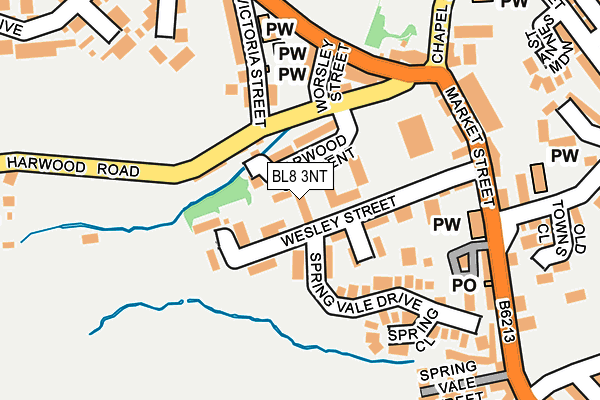 BL8 3NT map - OS OpenMap – Local (Ordnance Survey)