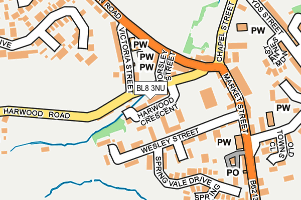 BL8 3NU map - OS OpenMap – Local (Ordnance Survey)