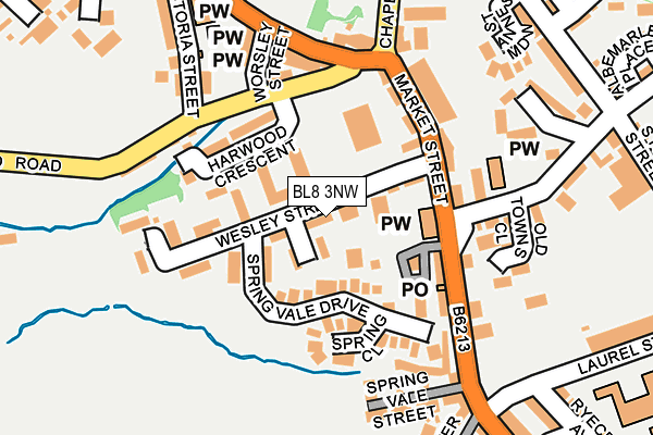 BL8 3NW map - OS OpenMap – Local (Ordnance Survey)