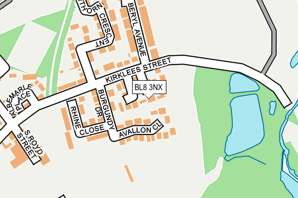 BL8 3NX map - OS OpenMap – Local (Ordnance Survey)