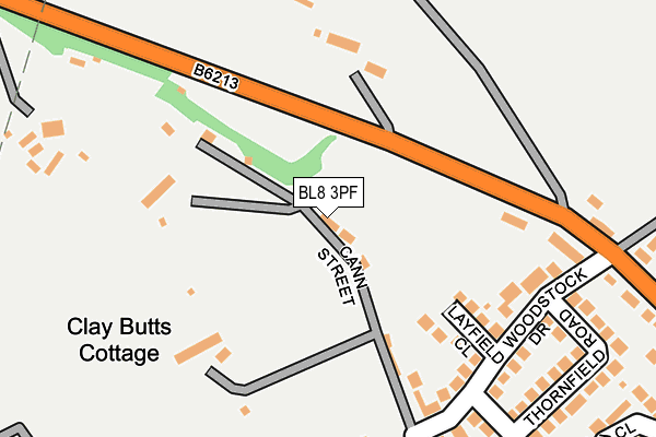 BL8 3PF map - OS OpenMap – Local (Ordnance Survey)