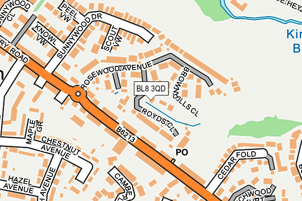 BL8 3QD map - OS OpenMap – Local (Ordnance Survey)