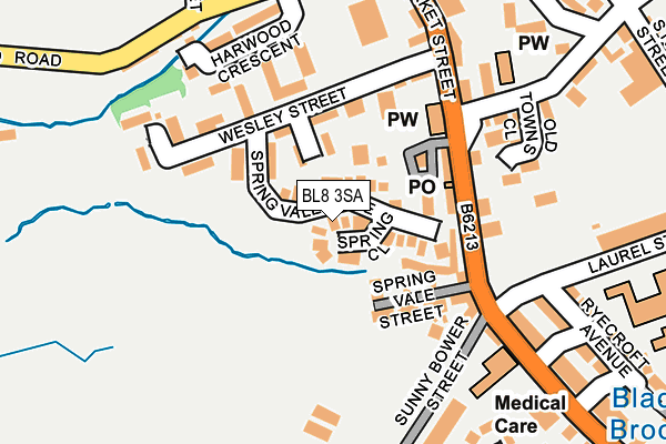 BL8 3SA map - OS OpenMap – Local (Ordnance Survey)