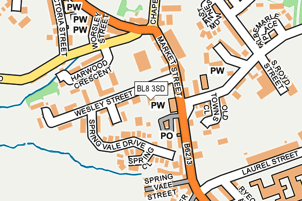 BL8 3SD map - OS OpenMap – Local (Ordnance Survey)