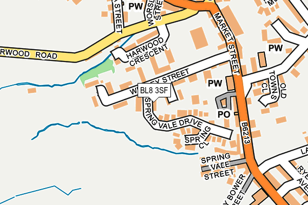 BL8 3SF map - OS OpenMap – Local (Ordnance Survey)