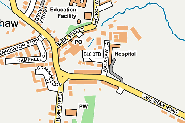 BL8 3TB map - OS OpenMap – Local (Ordnance Survey)