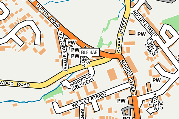 BL8 4AE map - OS OpenMap – Local (Ordnance Survey)