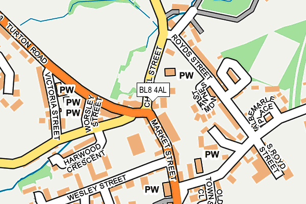 BL8 4AL map - OS OpenMap – Local (Ordnance Survey)
