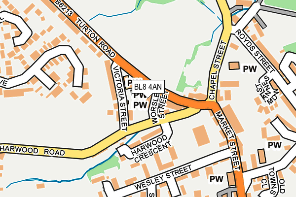 BL8 4AN map - OS OpenMap – Local (Ordnance Survey)