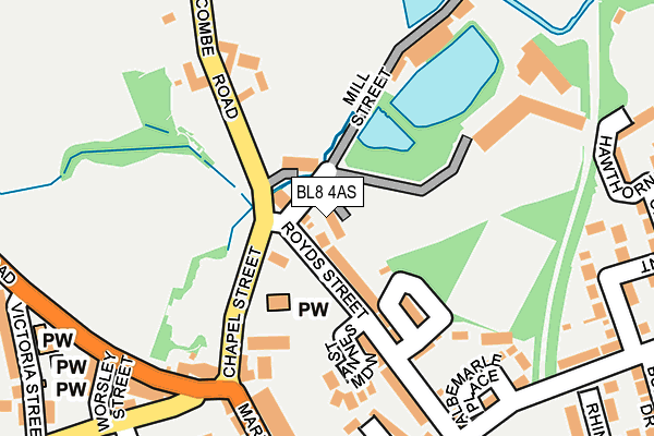 BL8 4AS map - OS OpenMap – Local (Ordnance Survey)