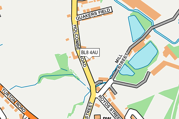 BL8 4AU map - OS OpenMap – Local (Ordnance Survey)