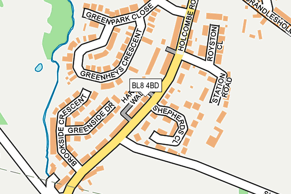 BL8 4BD map - OS OpenMap – Local (Ordnance Survey)