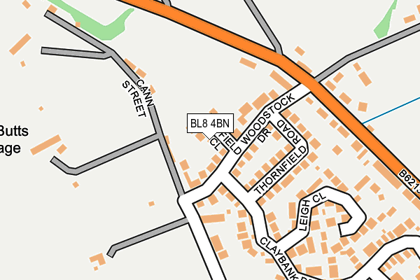 BL8 4BN map - OS OpenMap – Local (Ordnance Survey)