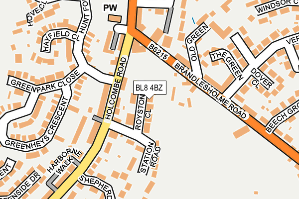 BL8 4BZ map - OS OpenMap – Local (Ordnance Survey)
