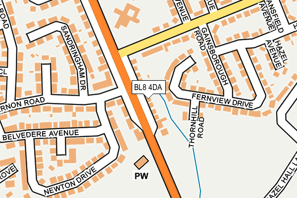 BL8 4DA map - OS OpenMap – Local (Ordnance Survey)