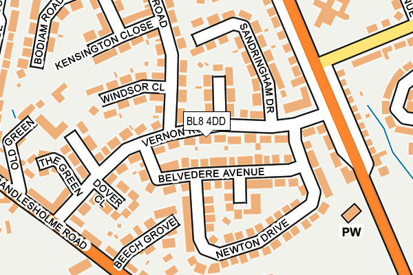 BL8 4DD map - OS OpenMap – Local (Ordnance Survey)