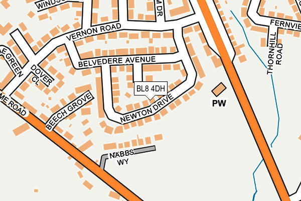 BL8 4DH map - OS OpenMap – Local (Ordnance Survey)