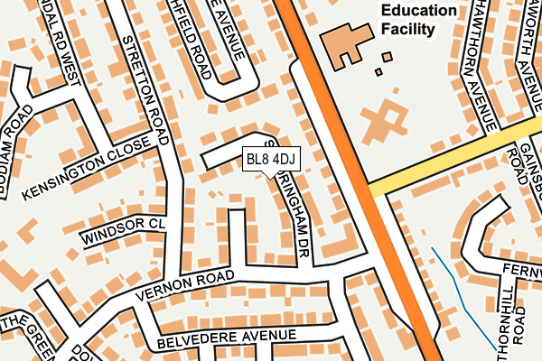 BL8 4DJ map - OS OpenMap – Local (Ordnance Survey)