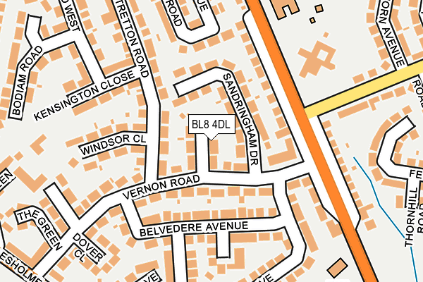 BL8 4DL map - OS OpenMap – Local (Ordnance Survey)