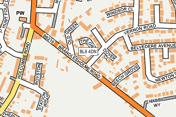 BL8 4DN map - OS OpenMap – Local (Ordnance Survey)
