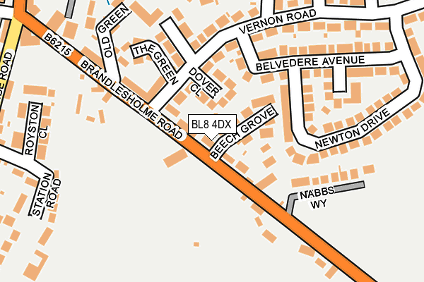 BL8 4DX map - OS OpenMap – Local (Ordnance Survey)