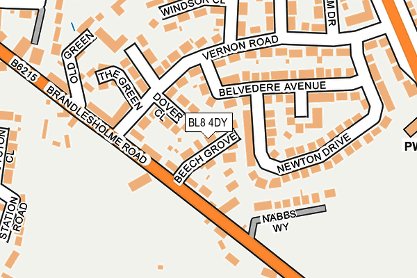 BL8 4DY map - OS OpenMap – Local (Ordnance Survey)