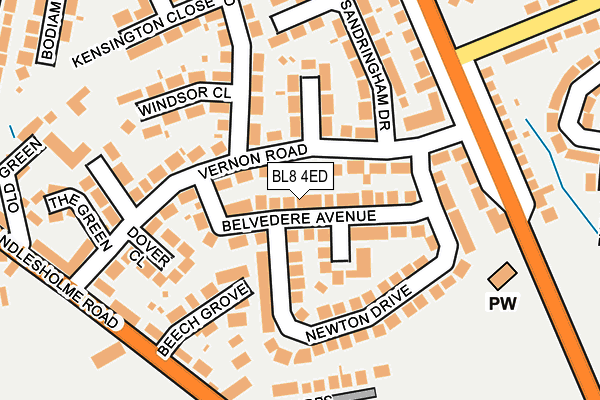 BL8 4ED map - OS OpenMap – Local (Ordnance Survey)