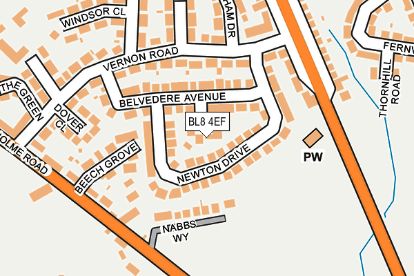 BL8 4EF map - OS OpenMap – Local (Ordnance Survey)