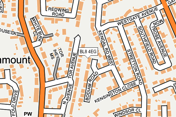 BL8 4EG map - OS OpenMap – Local (Ordnance Survey)