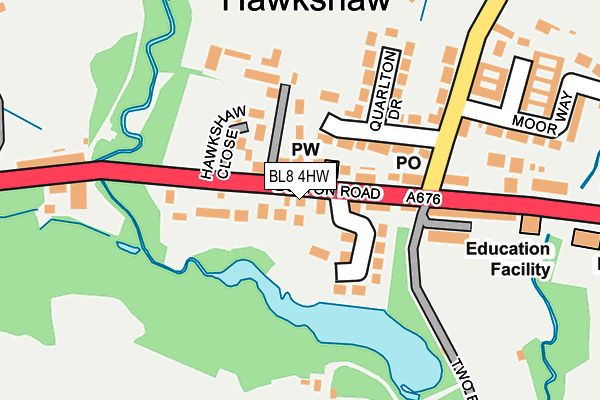 BL8 4HW map - OS OpenMap – Local (Ordnance Survey)