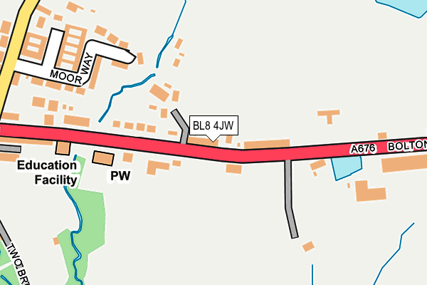 BL8 4JW map - OS OpenMap – Local (Ordnance Survey)
