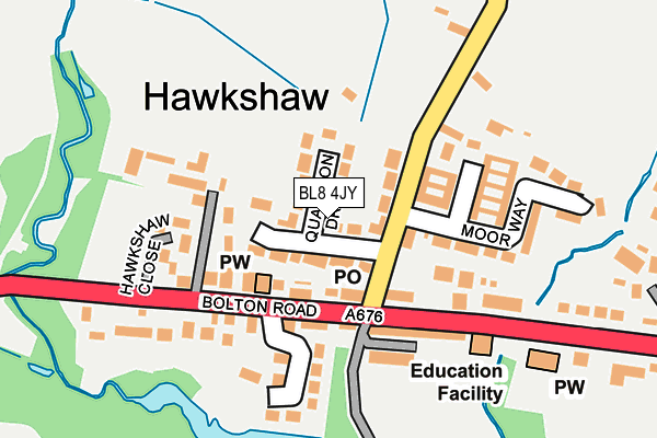 BL8 4JY map - OS OpenMap – Local (Ordnance Survey)