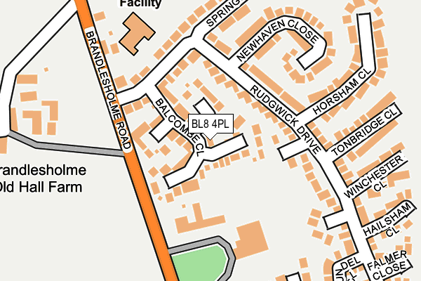 BL8 4PL map - OS OpenMap – Local (Ordnance Survey)